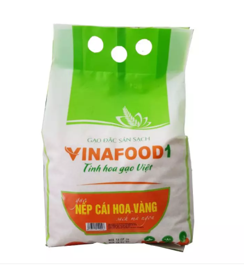 Gạo Nếp Cái Hoa Vàng 2kg - Gạo Vinafood I - Tổng Công Ty Lương Thực Miền Bắc